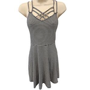 NWT y2k Hollister trycot black white striped sun mini dress XS casual cute NEW